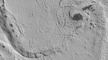 Conway Resifi 'nin tektonik plakasının iki katlı haritası. 3B görüntüleme