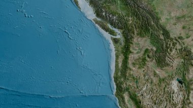 Satellite map of the area around the Juan De Fuca tectonic plate. 3D rendering clipart