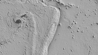 Tonga tektonik plakasının çevresinin çift seviyeli haritası. 3B görüntüleme