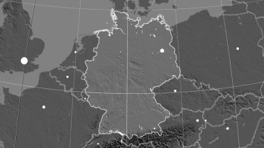 Almanya bileklik ortografik haritasında ana hatlarıyla belirtilmişti. Sermaye, idari sınırlar ve memnuniyet