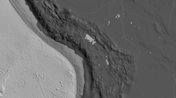 Altiplano Tektonik Plakasının Çevresindeki Bölgenin Çift Seviyeli Haritası Görüntüleme — Stok fotoğraf