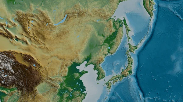 Mapa Físico Área Torno Placa Tectónica Amur Renderização — Fotografia de Stock