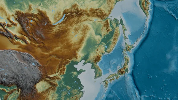 Mapa Relieve Del Área Alrededor Placa Tectónica Amur Renderizado —  Fotos de Stock