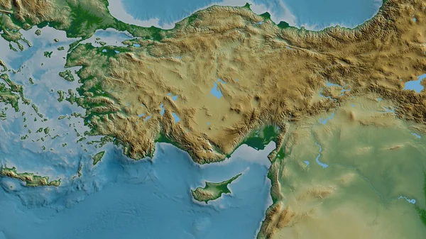 Anadolu Tektonik Plakasının Çevresindeki Alanın Fiziksel Haritası Görüntüleme — Stok fotoğraf