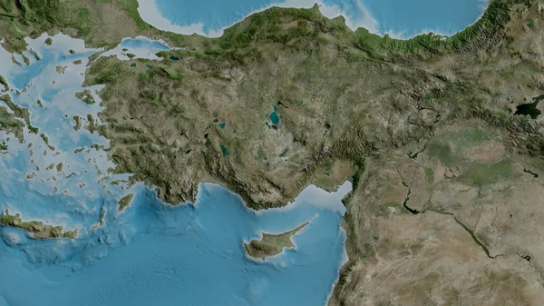 Anadolu Tektonik Plakasının Etrafındaki Bölgenin Uydu Haritası Görüntüleme — Stok fotoğraf