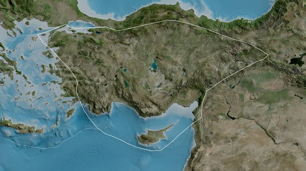 Umriss Der Anatolischen Tektonischen Platte Mit Den Rändern Der Umgebenden — Stockfoto