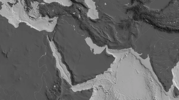 Карта Местности Вокруг Аравийской Тектонической Плиты Рендеринг — стоковое фото
