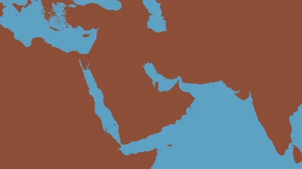 Pattern map of the area around the Arabian tectonic plate. 3D rendering