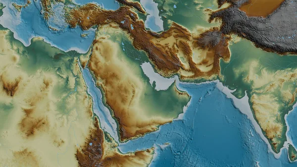 Relief Map Area Arabian Tectonic Plate Rendering — Stock Photo, Image
