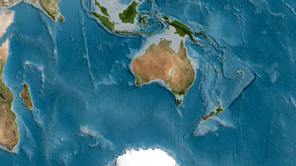 Satellite Map Area Australian Tectonic Plate Rendering — Stock Photo, Image