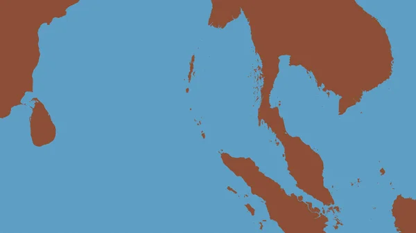 缅甸板块周围地区的地形图 3D渲染 — 图库照片