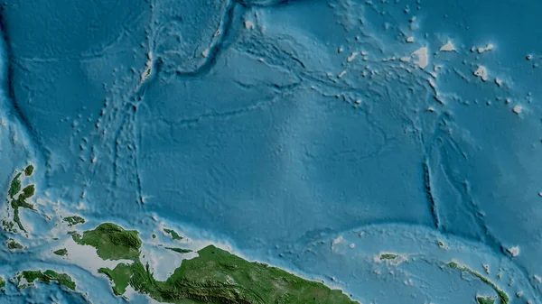 Műholdas Térkép Caroline Tektonikus Lemez Körüli Területről Renderelés — Stock Fotó