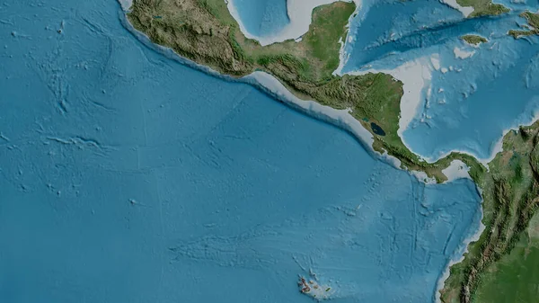 Satellietkaart Van Het Gebied Rond Cocos Tektonische Plaat Weergave — Stockfoto