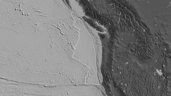 Obrys Tektonické Desky Juan Fuca Okraji Okolních Desek Pozadí Dvouúrovňové — Stock fotografie