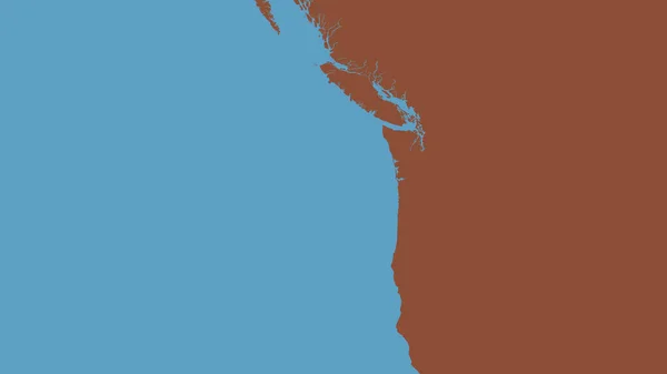 Mapa Terenu Wokół Płyty Tektonicznej Juan Fuca Renderowanie — Zdjęcie stockowe