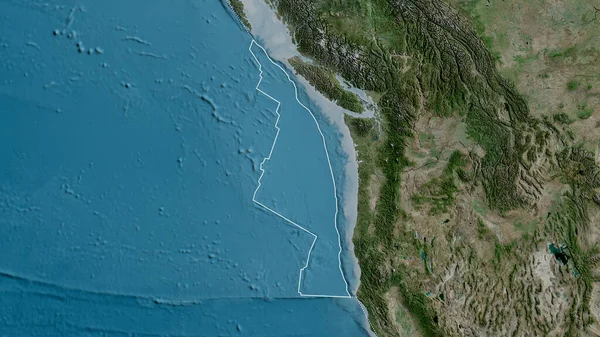 Conturul Plăcii Tectonice Juan Fuca Granițele Plăcilor Înconjurătoare Fundalul Unei — Fotografie, imagine de stoc