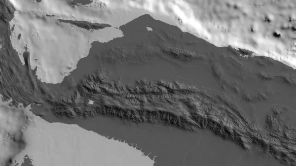 Bilevel Map Area Maoke Tectonic Plate Rendering — Stock Photo, Image