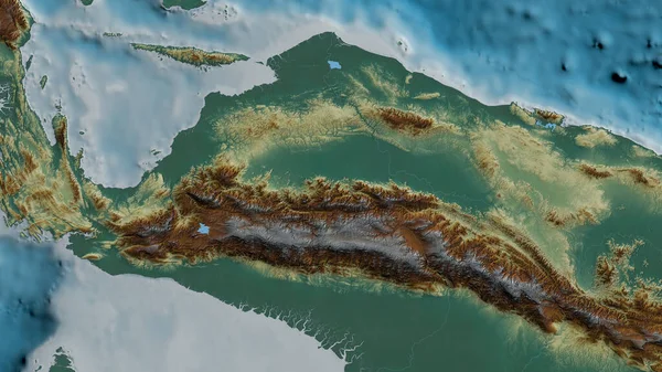 マオケ地殻プレートの周りの地域の救済マップ 3Dレンダリング — ストック写真
