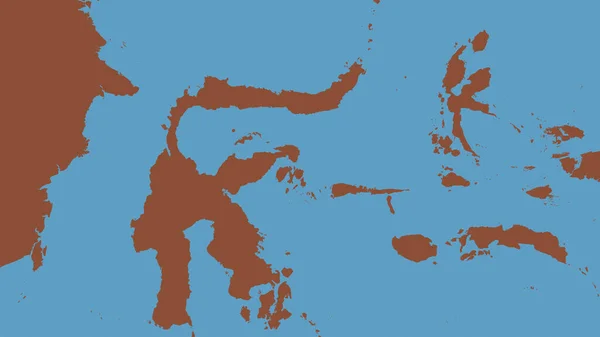 Molucca海板块周围地区的地形图 3D渲染 — 图库照片