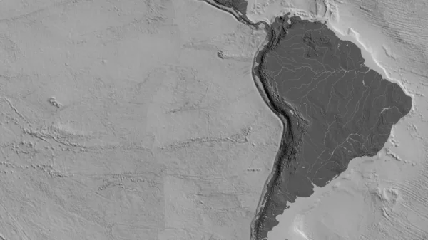 Nazca板块周围地区的Bilevel地图 3D渲染 — 图库照片