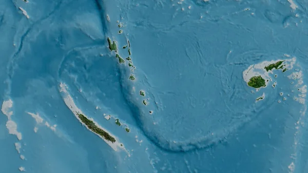 Mapa Satelitarna Obszaru Wokół Płyty Tektonicznej New Hebrides Renderowanie — Zdjęcie stockowe