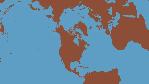 Mapa Terenu Wokół Północnoamerykańskiej Płyty Tektonicznej Renderowanie — Zdjęcie stockowe