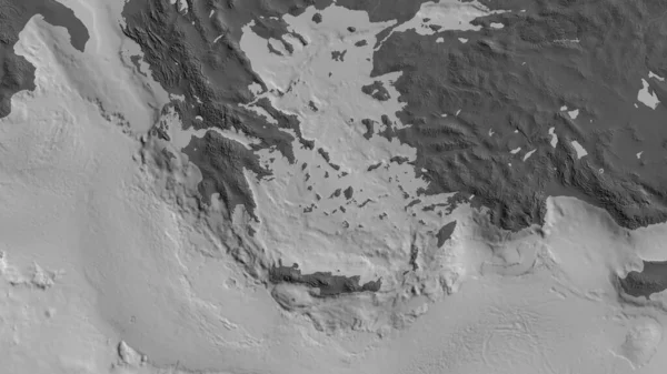 Mapa Bilevel Del Área Alrededor Placa Tectónica Del Mar Egeo — Foto de Stock