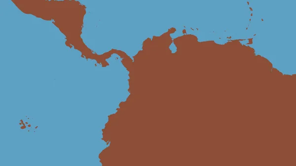 Wzorcowa Mapa Obszaru Wokół Płyty Tektonicznej Północnych Andów Renderowanie — Zdjęcie stockowe