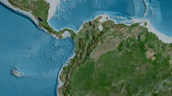 Satelitní Mapa Oblasti Kolem Severní Tektonické Desky Vykreslování — Stock fotografie