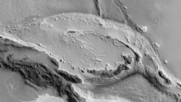 Kuzey Bismarck Tektonik Plakasının Etrafındaki Bölgenin Gri Tonlu Haritası Görüntüleme — Stok fotoğraf