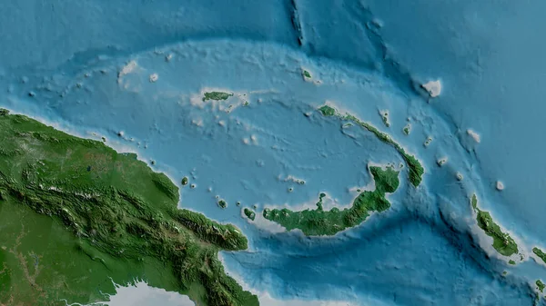 Mapa Satelital Del Área Alrededor Placa Tectónica Bismarck Norte Renderizado — Foto de Stock