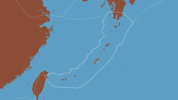 Контур Тектонической Плиты Окинавы Границами Окружающих Плит Фоне Карты Узоров — стоковое фото