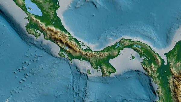 Fyzická Mapa Oblasti Kolem Panamské Tektonické Desky Vykreslování — Stock fotografie