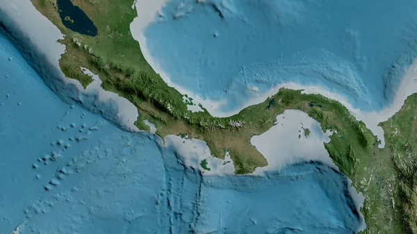 Panama Tektonik Plakasının Etrafındaki Bölgenin Uydu Haritası Görüntüleme — Stok fotoğraf