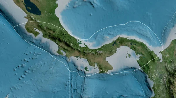 Overzicht Van Tektonische Plaat Van Panama Met Randen Van Omringende — Stockfoto