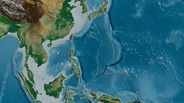 Физическая Карта Области Вокруг Тектонической Плиты Филиппинского Моря Рендеринг — стоковое фото