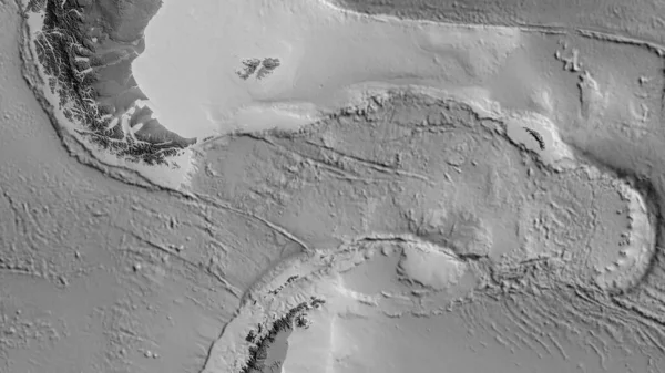 Grijze Kaart Van Het Gebied Rond Scotia Tektonische Plaat Weergave — Stockfoto