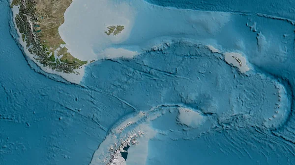 Műholdas Térkép Skót Tektonikus Lemez Körüli Területről Renderelés — Stock Fotó