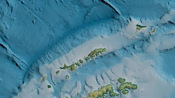 设得兰板块周围区域的物理地图 3D渲染 — 图库照片