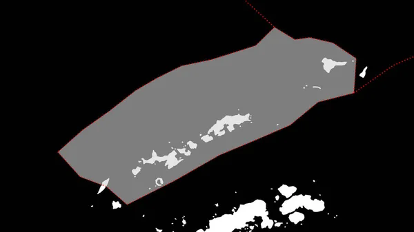 设得兰板块的形状 边缘为周边板块 背景为大陆和岛屿的白色掩蔽物 3D渲染 — 图库照片