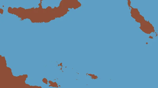 Mapa Terenu Wokół Płyty Tektonicznej Morza Salomona Renderowanie — Zdjęcie stockowe