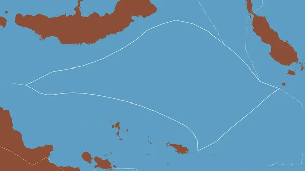 Esquema Placa Tectónica Del Mar Salomón Con Los Bordes Las —  Fotos de Stock