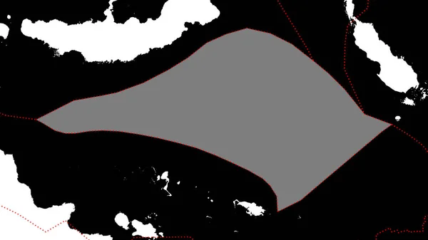 Shape Solomon Sea Tectonic Plate Borders Surrounding Plates Backdrop White — Stock Photo, Image