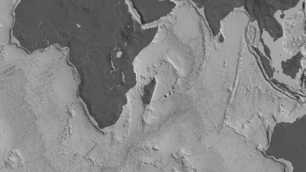 Een Plattegrond Van Het Gebied Rond Somalische Tektonische Plaat Weergave — Stockfoto