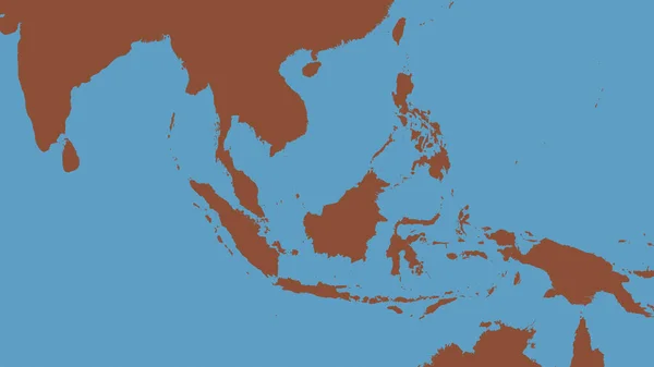 Mapa Terenu Wokół Płyty Tektonicznej Sunda Renderowanie — Zdjęcie stockowe