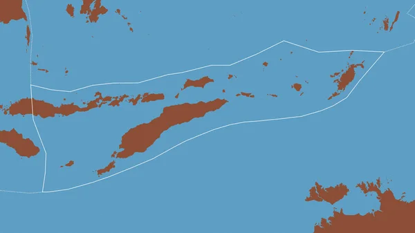 Timor Tektonik Plakasının Dış Hatlarıyla Bir Şablon Haritasının Arka Planının — Stok fotoğraf