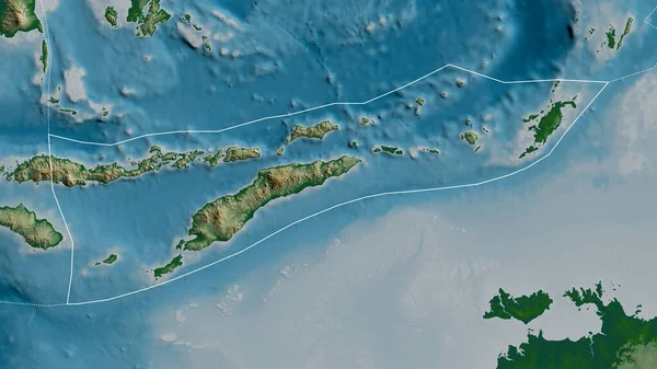 Schéma Plaque Tectonique Timor Avec Les Bordures Des Plaques Environnantes — Photo