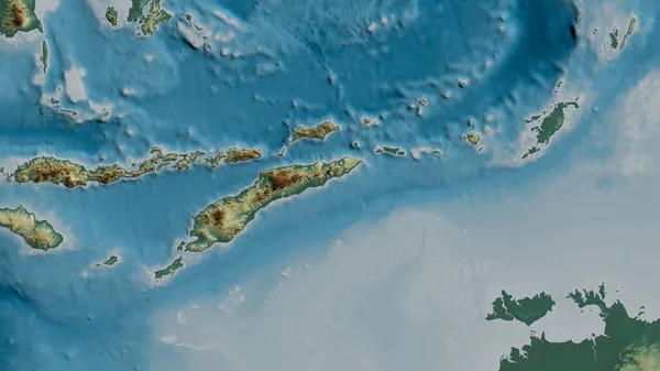 Mapa Relieve Del Área Alrededor Placa Tectónica Timor Renderizado — Foto de Stock