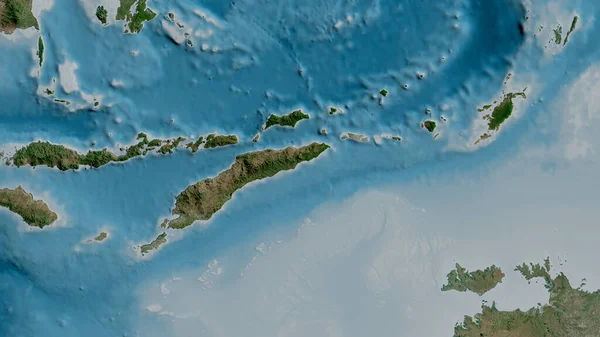 東ティモールのプレートの周りの地域の衛星地図 3Dレンダリング — ストック写真
