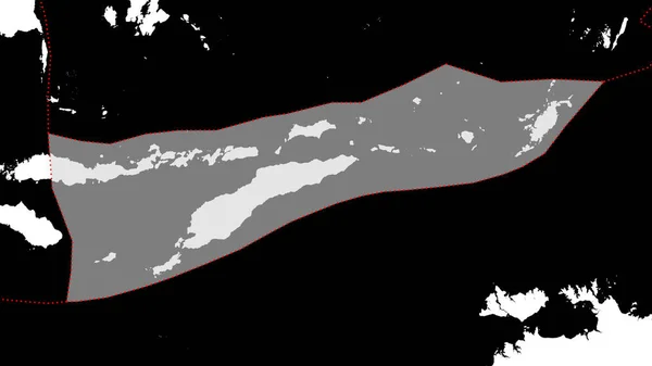 Forma Della Placca Tettonica Timor Con Bordi Placche Circostanti Sullo — Foto Stock